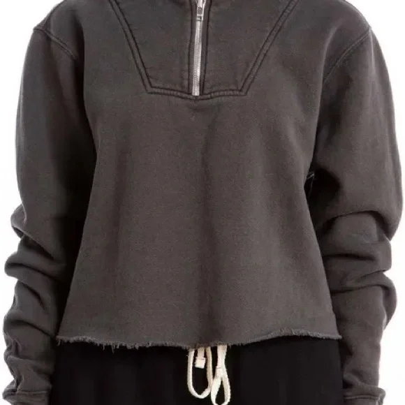 Les Tien Haley Crop Half Zip Pullover Small - Picture 2 of 11
